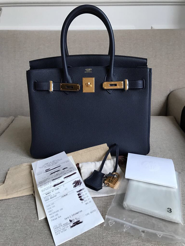 Hermes Birkin 30 Bleu Nuit Togo Gold Hardware – Madison Avenue Couture
