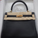 Hermès Kelly 25 Noir (Black) Swift Gold Hardware GHW C Stamp 2018 <!29318197> - The French Hunter