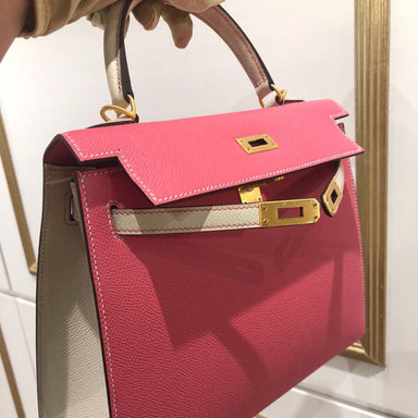 Hermes Kelly Bag 25cm Rose Azalee Epsom Permabrass Hardware