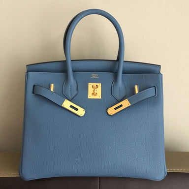 Hermès Birkin 30 Bleu Azur Togo Gold Hardware GHW C Stamp 2018 <!29756982> - The French Hunter