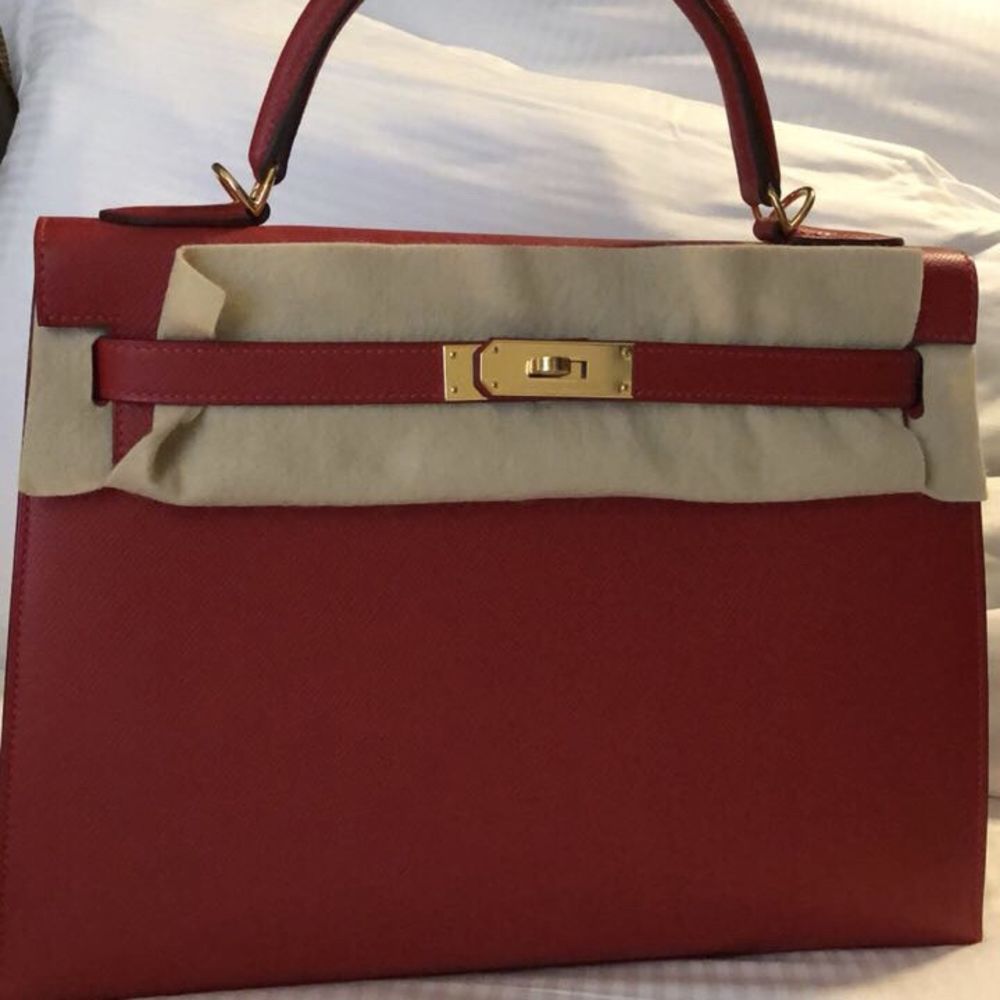Hermes Sellier Kelly Bag 32cm Rouge Casaque Epsom Gold Hardware
