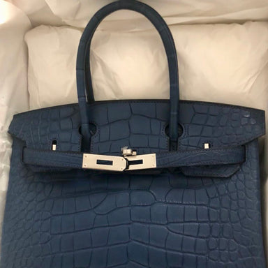 Hermès Birkin 30 Bleu de Malte Alligator Mississippi Matte Palladium Hardware PHW C Stamp 2018 <!30483125> <!SOLD> - The French Hunter