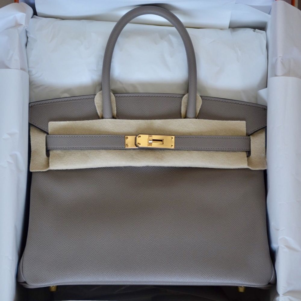 Hermes Birkin 30 Gris Pale Epsom Gold Hardware – Madison Avenue Couture