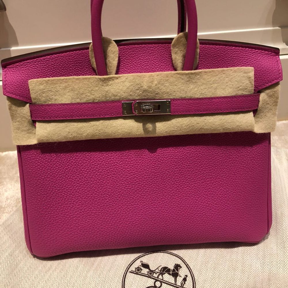 Hermes Birkin Mini Bag Togo Leather Palladium Hardware In Purple