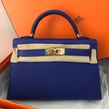 Hermes Kelly 20 Blue Hydra Chevre Ghw