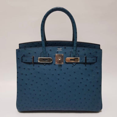 Hermès Birkin 30 Cobalt Ostrich Palladium Hardware PHW Q Stamp 2012 - The French Hunter