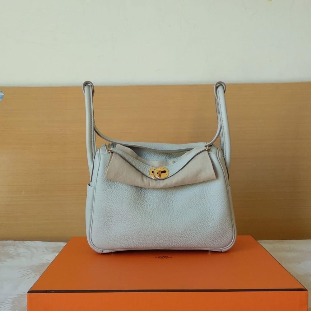 HERMES Taurillon Clemence Lindy 26 Etoupe 1284423