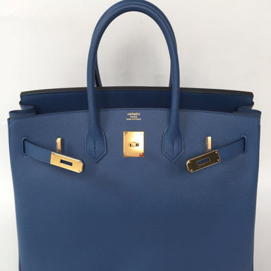 Hermès Birkin 35 Bleu Azur Togo Gold Hardware GHW — The French Hunter