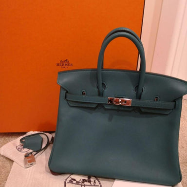 Hermès Birkin 25 Malachite Swift Palladium Hardware PHW A Stamp 2017 - The French Hunter