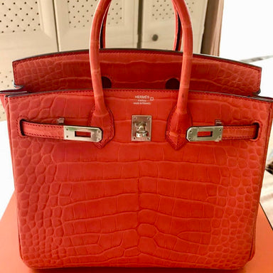 Hermès Birkin 25 Feu Alligator Mississippi Matte Palladium Hardware PHW T Stamp 2015 - The French Hunter