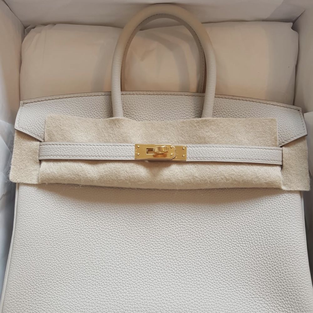Hermes Birkin 25 Handbag Beton Togo Leather With Gold Hardware – Bags Of  Personality