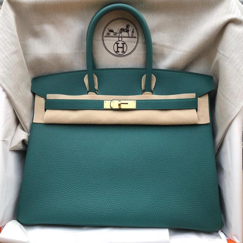 The Vintage Brands - Hermes Birkin 35cm Malachite Togo leather with  palladium hardware. Available now!! Brand New!! DM for details ✨
