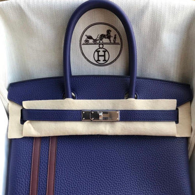Hermes Birkin Bag 30cm Blue Bleu Marine Porosus Crocodile Gold Hardware