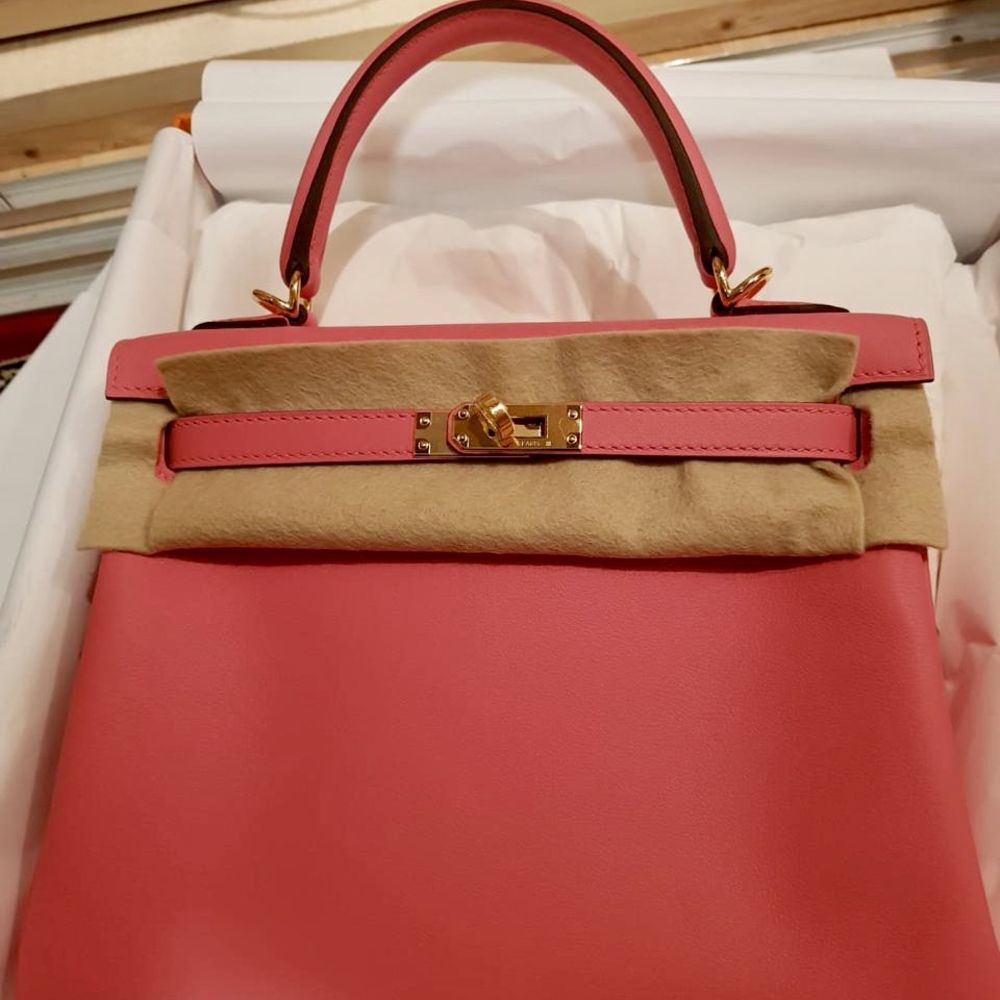 Hermes Birkin Bag 25cm Rose Azalea Swift Gold Hardware