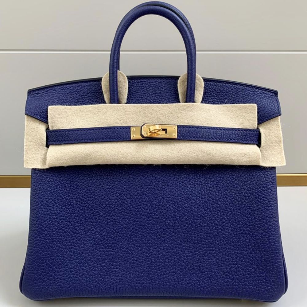 Hermès Birkin 25 Blue Encre Togo Bag
