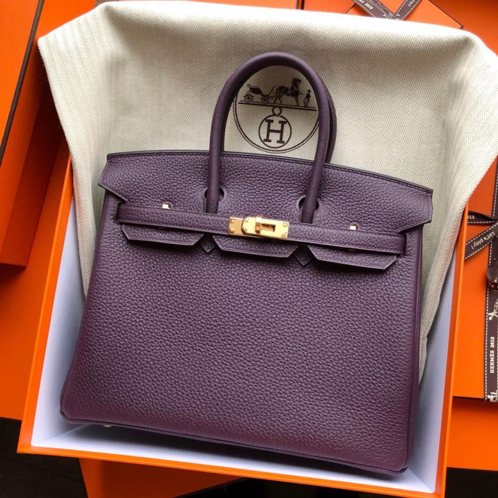 Hermes Birkin Bag Togo Leather Gold Hardware In Purple
