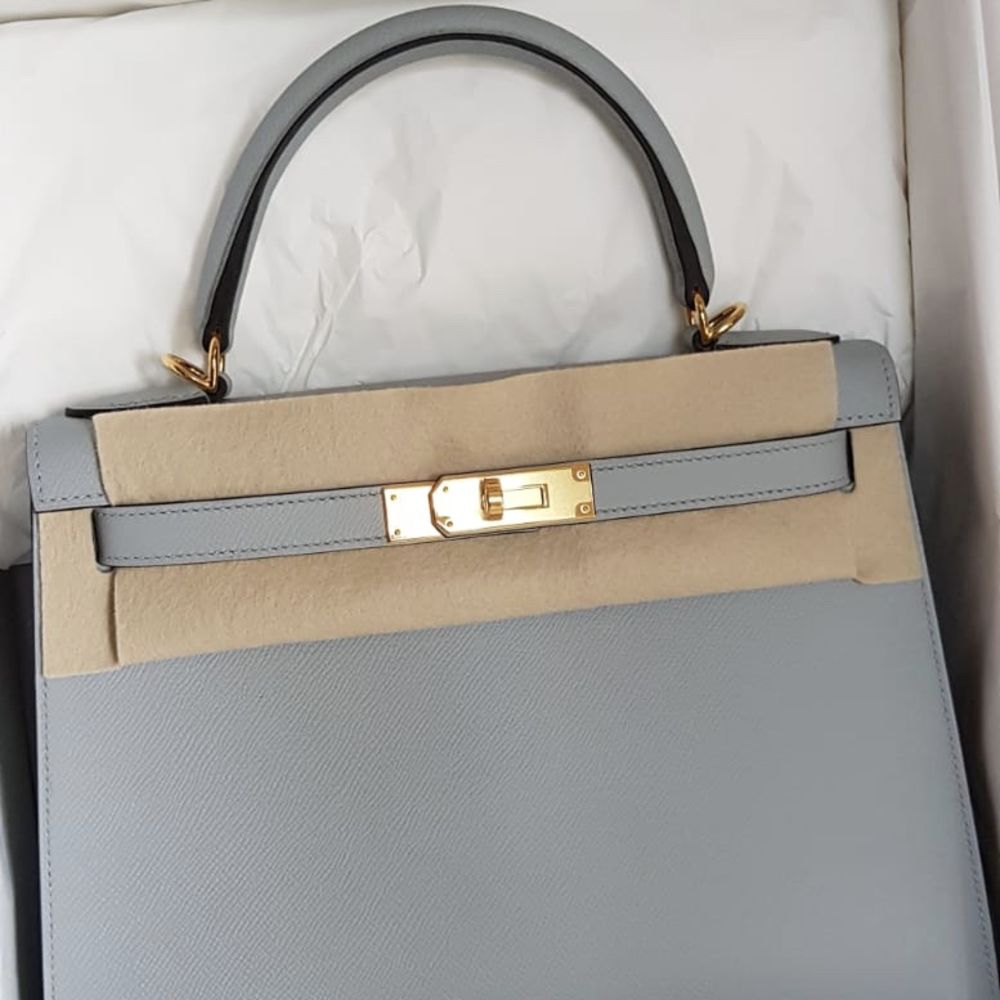 Hermès Epsom Kelly 28 Bleu Glacier Bag