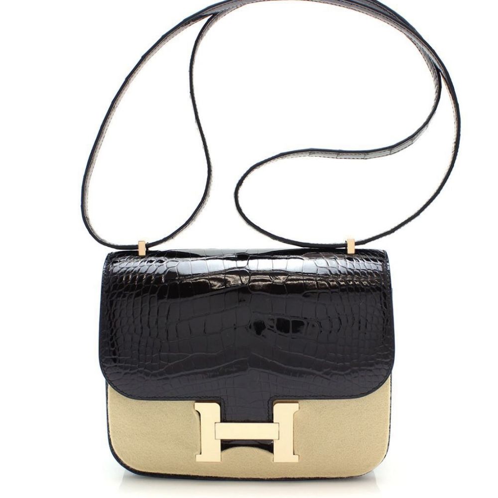 Hermès Constance 18 Noir (Black) Alligator Mississippi Lisse Gold Hardware GHW