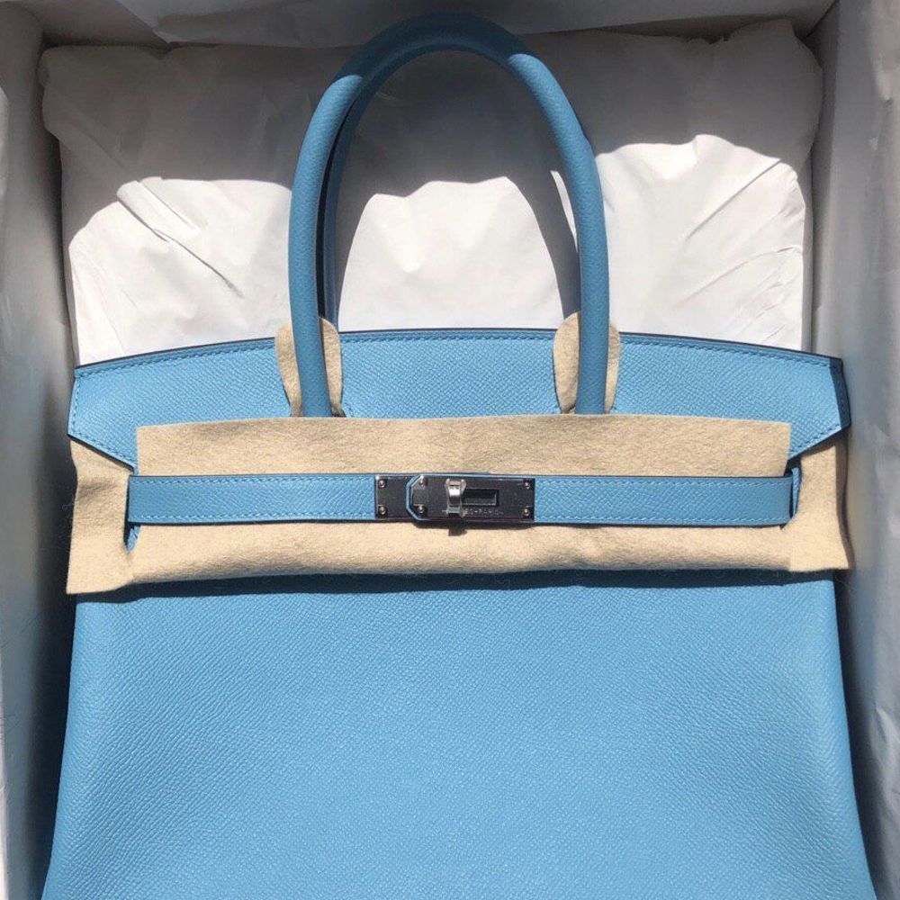 Hermes Kelly 25 Bleu du Nord Blue Togo Leather Shoulder Bag