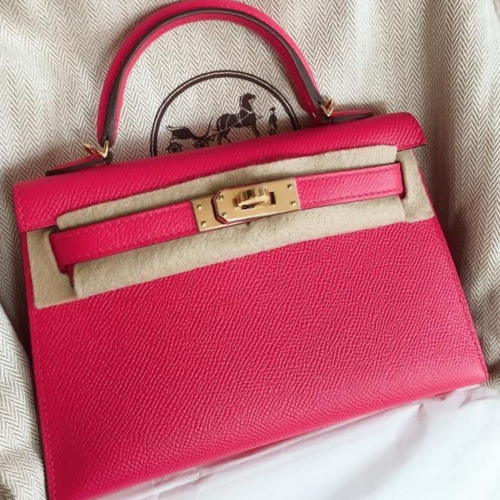 Hermes Kelly Long To Go Rose confetti Epsom leather Silver hardware