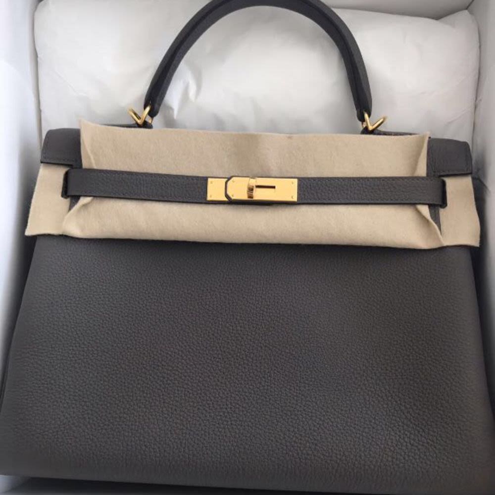 Hermès Kelly Bag 32 Gris Etain Togo Gold Hardware