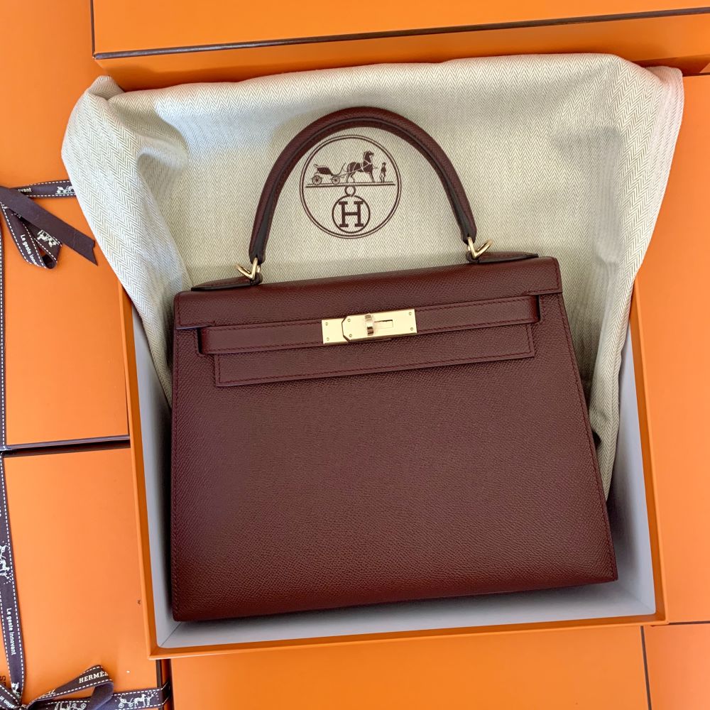 Hermes Kelly Sellier 28 Rouge H Gold
