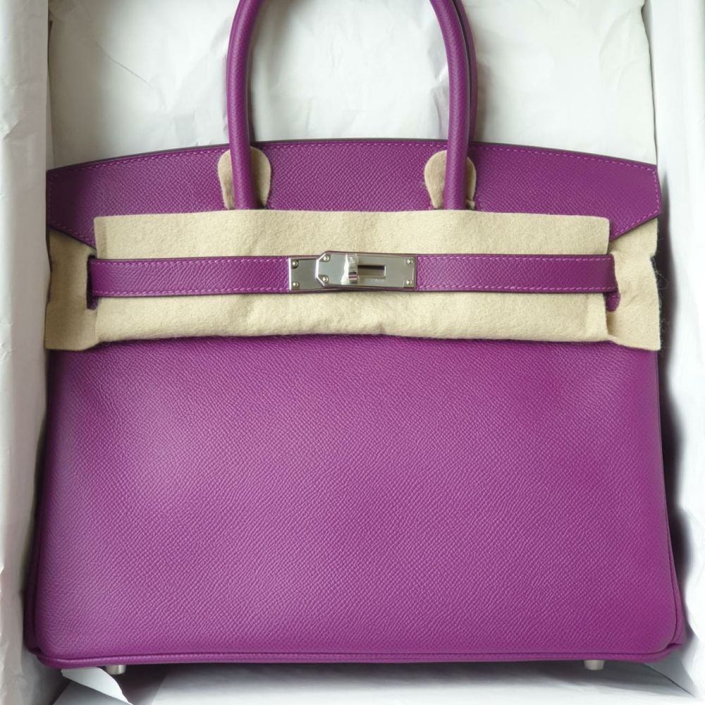 Hermes Birkin 30 Anemone Purple Epsom Leather Bag