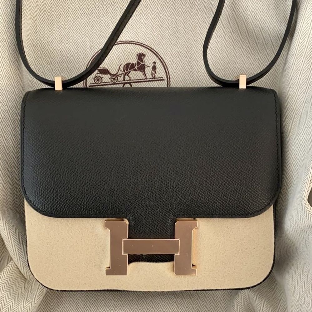 Hermes Constance Bag 18 Black Epsom Gold Hardware New w/ Box