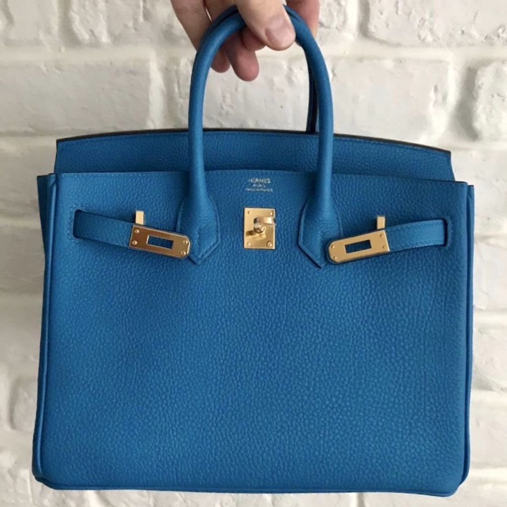 Hermes Birkin Bag 25cm Blue Zanzibar Togo Gold Hardware