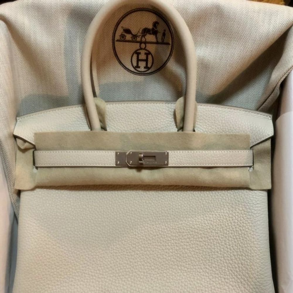 Hermes Birkin 30 Bag Craie Togo Leather with Gold Hardware