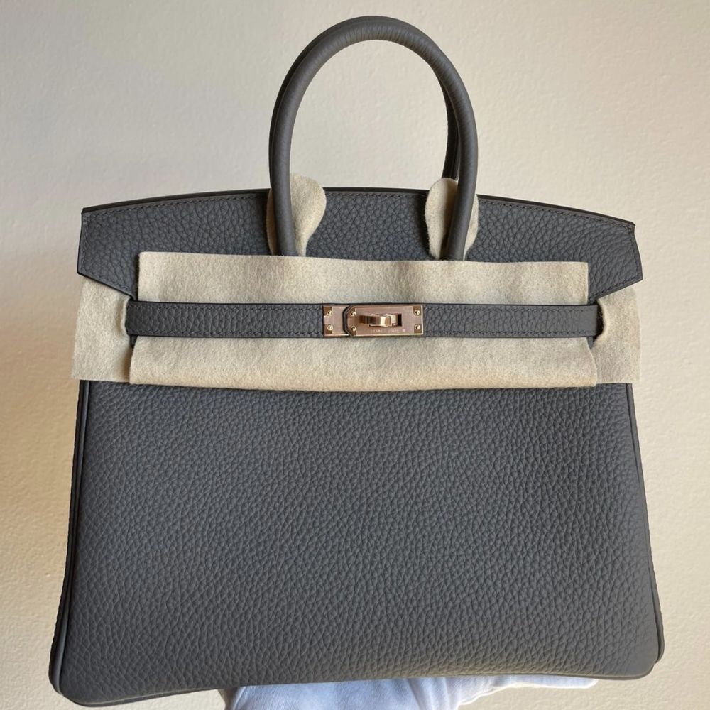 Hermès Birkin 25 Gris Etain Togo Rose Gold Hardware RGHW