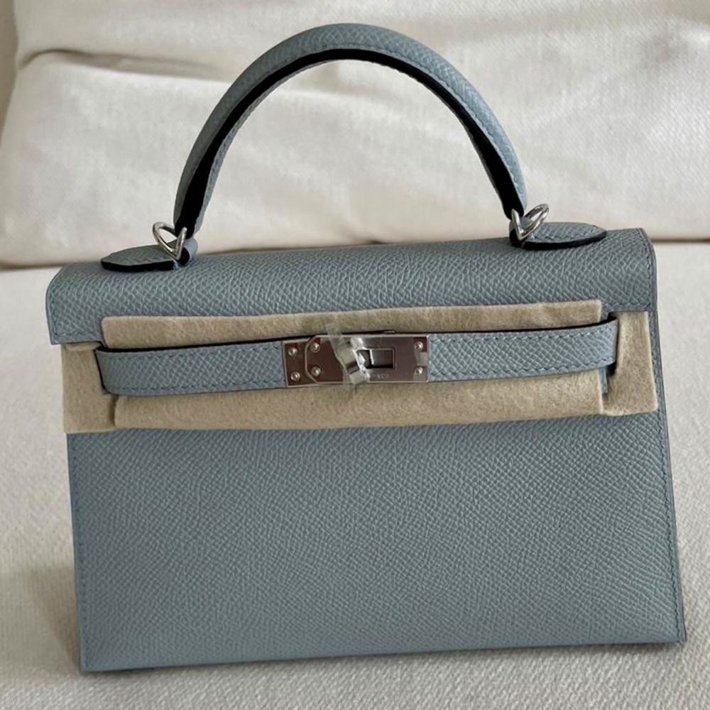 Hermes Birkin Handbag Bleu Glacier Togo With Palladium Hardware 35