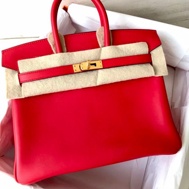 Hermes Rouge Sellier Veau Swift Leather & Matte Mississippiensis