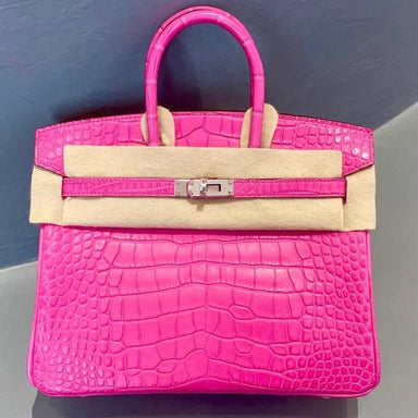 Hermès Birkin 25 Rose Sheherazade Crocodile Niloticus Lisse Palladium — The  French Hunter