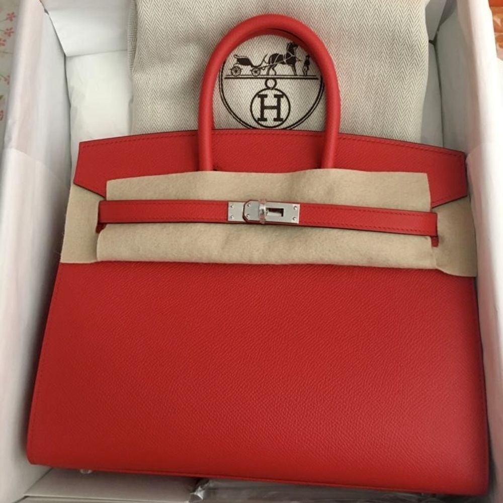Hermes Birkin 25 Sellier Rouge de Couer Bag