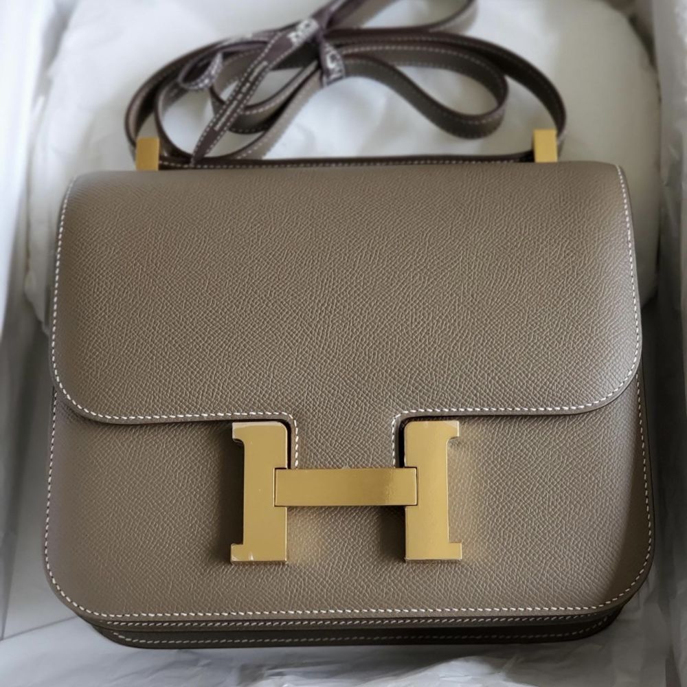Hermès Constance 24 Epsom Vert de Gris Gold Harwdare - Luxury Shopping