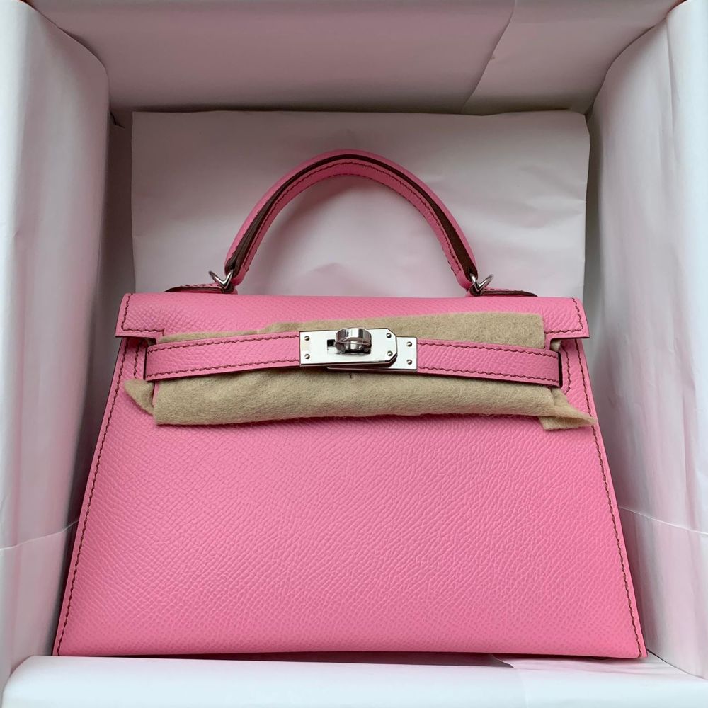 Hermès Kelly Cut Bubblegum 5P Pink Swift Gold Hardware